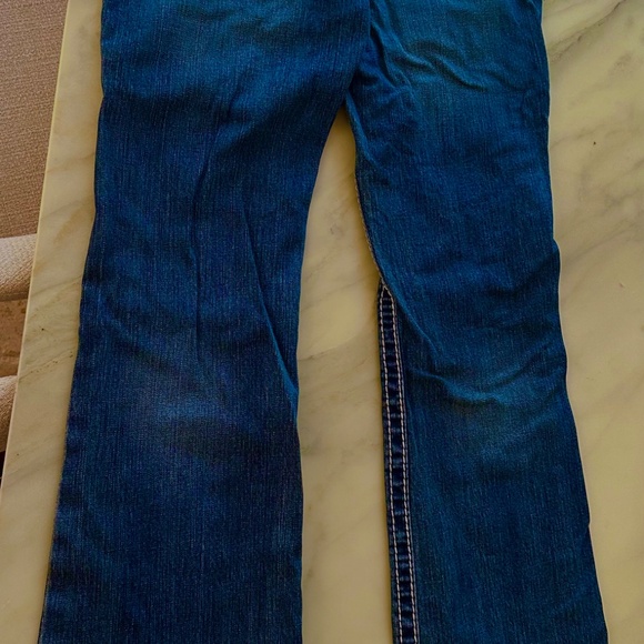 Trendy Cello Jeans flared blue with Rhinestone Embellishments, size 10 Medium - Picture 4 of 6
